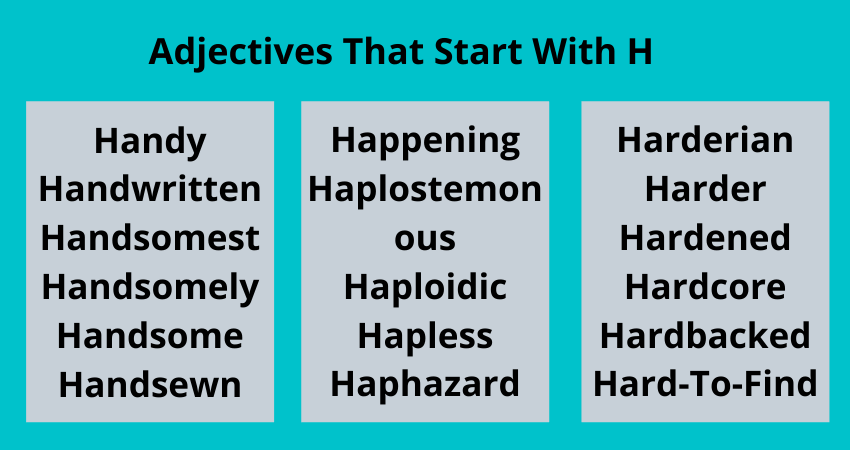 Adjectives That Start With H